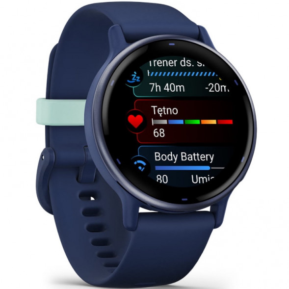Умные часы Garmin Vivoactive 5, синие с металлически-синим безелем и силиконовым ремешком 010-02862-12 в Новосибирске