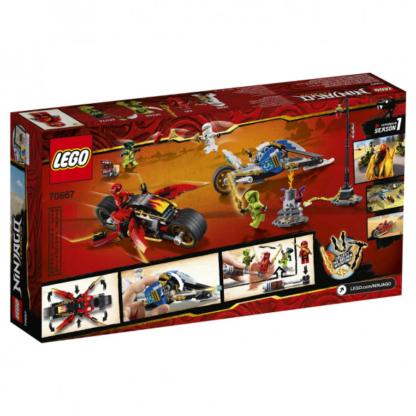 Конструктор LEGO Ninjago 70667 Мотоцикл-клинок Кая и снегоход Зейна в Новосибирске