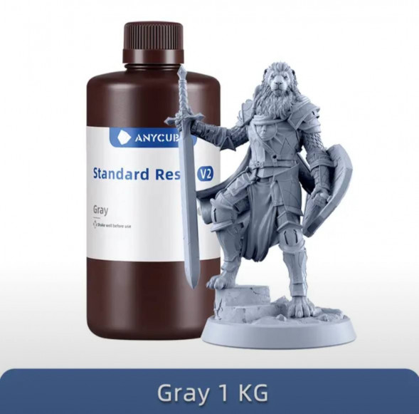 Смола для 3D печати ANYCUBIC Standart Resin V2 Gray 1 кг в Новосибирске