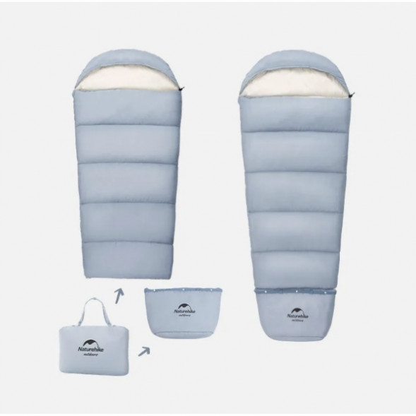 Спальный мешок Naturehike C180 (190x75см), голубой в Новосибирске