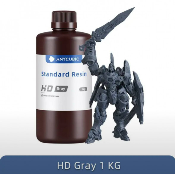Смола для 3D печати ANYCUBIC Standart Resin HD Gray 1 Кг в Новосибирске
