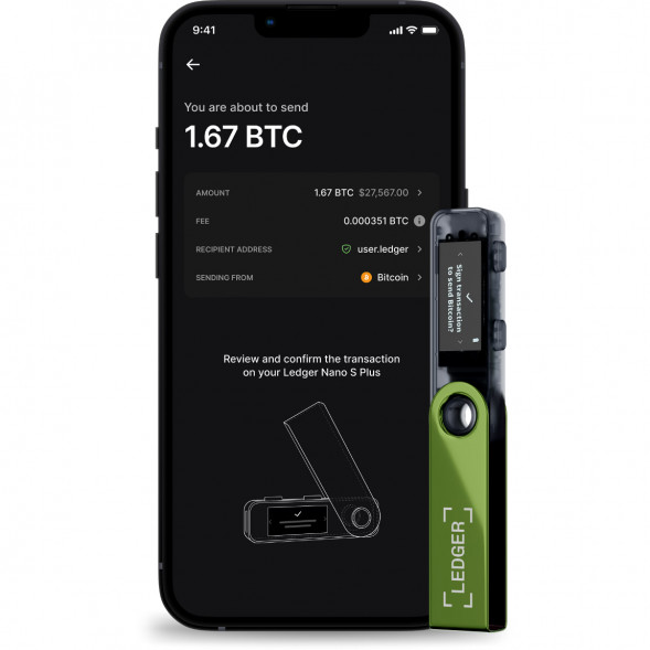 Криптокошелек Ledger Nano S Plus 1 шт., Oxidate Green в Новосибирске