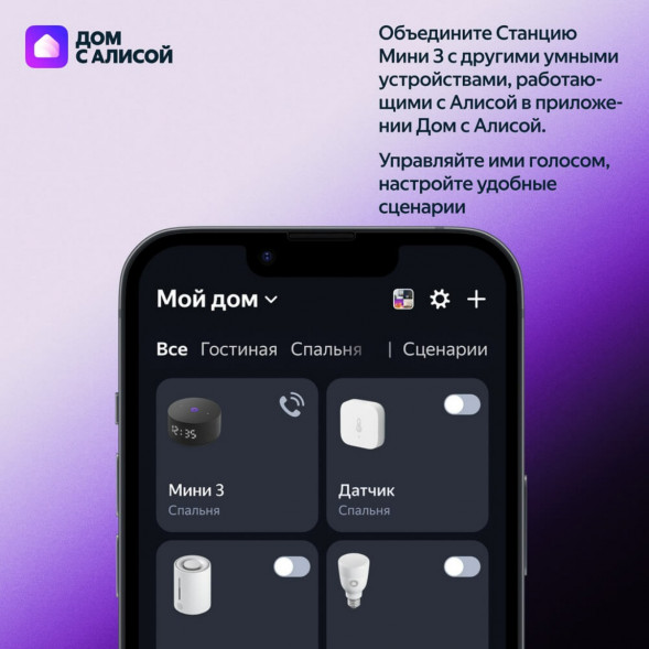 Умная колонка Яндекс Станция Мини 3 c Алисой на YandexGPT, серая в Новосибирске