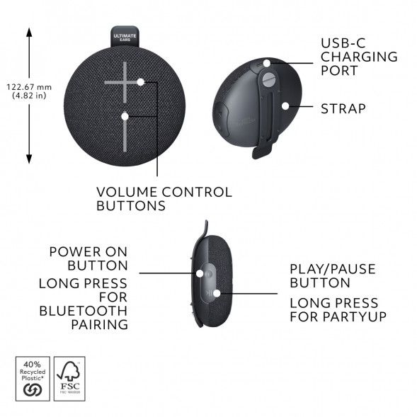 Портативная колонка Ultimate Ears MINIROLL, черный в Новосибирске