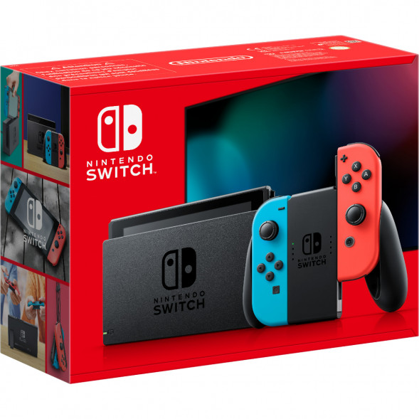Игровая приставка Nintendo Switch OLED 64 ГБ, неоновый синий/неоновый красный в Новосибирске