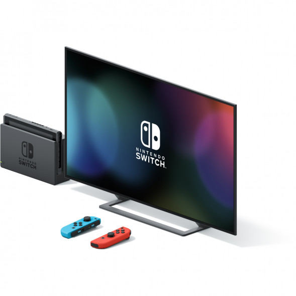 Игровая приставка Nintendo Switch OLED 64 ГБ, неоновый синий/неоновый красный в Новосибирске