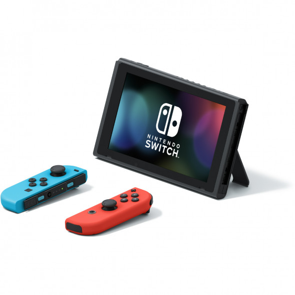 Игровая приставка Nintendo Switch OLED 64 ГБ, неоновый синий/неоновый красный в Новосибирске
