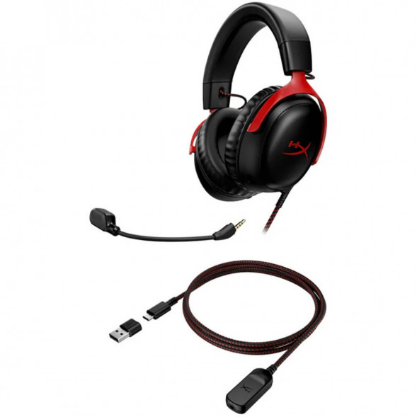 Компьютерная гарнитура HyperX Cloud III проводная, чёрный/красный в Новосибирске