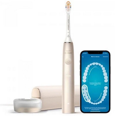 Звуковая зубная щетка Philips Sonicare 9900 Prestige HX9992, золотистое шампанское в Новосибирске
