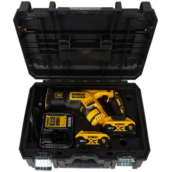 Аккумуляторная сабельная пила DEWALT DCS367P2 с 2 АКБ 5 Ач и ЗУ, в кейсе TSTAK в Новосибирске