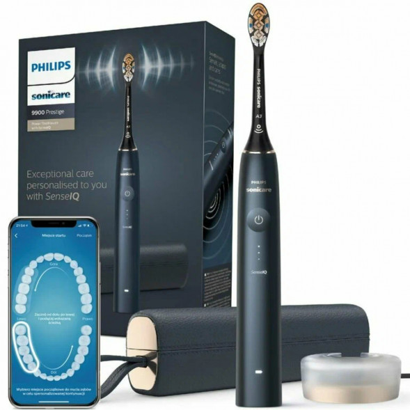 Звуковая зубная щетка Philips Sonicare 9900 Prestige HX9992, темно-синий в Новосибирске