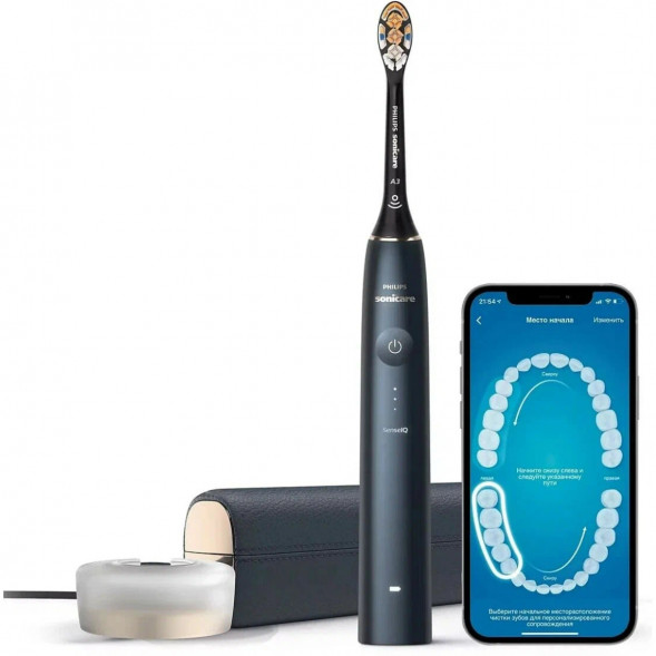 Звуковая зубная щетка Philips Sonicare 9900 Prestige HX9992, темно-синий в Новосибирске