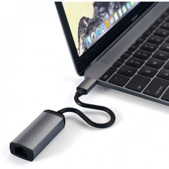 Адаптер Satechi USB-C - Ethernet ST-TCENM, серый космос в Новосибирске