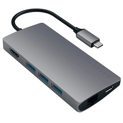 USB-концентратор Satechi Aluminum Multi-Port Adapter 4K with Ethernet V2, разъемов: 6, space gray в Новосибирске