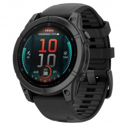 Умные часы Garmin Fenix E 47мм Amoled Slate Grey Steel с чёрным силиконовым ремешком 010-03025-01