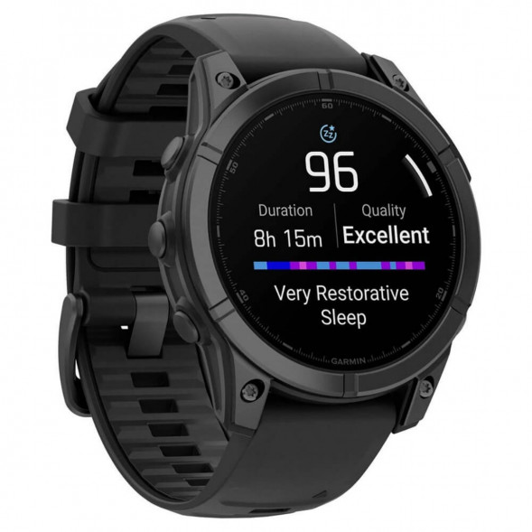 Умные часы Garmin Fenix E 47мм Amoled Slate Grey Steel с чёрным силиконовым ремешком 010-03025-01 в Новосибирске