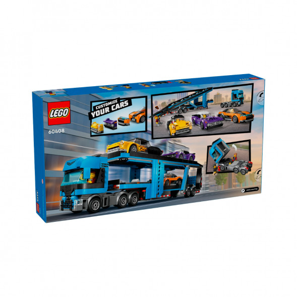 Конструктор LEGO City 60408 Грузовик-автовоз со спортивными автомобилями в Новосибирске
