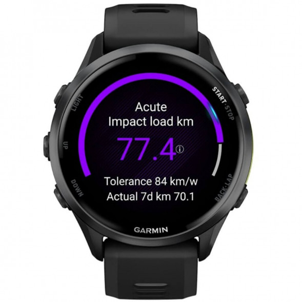 Умные часы Garmin Forerunner 970 Carbon Gray DLC Titanium ремешок Black/Translucent Whitestone 010-02969-10 в Новосибирске
