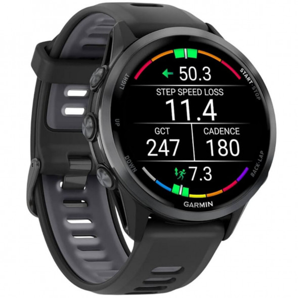 Умные часы Garmin Forerunner 970 Carbon Gray DLC Titanium ремешок Black/Translucent Whitestone 010-02969-10 в Новосибирске