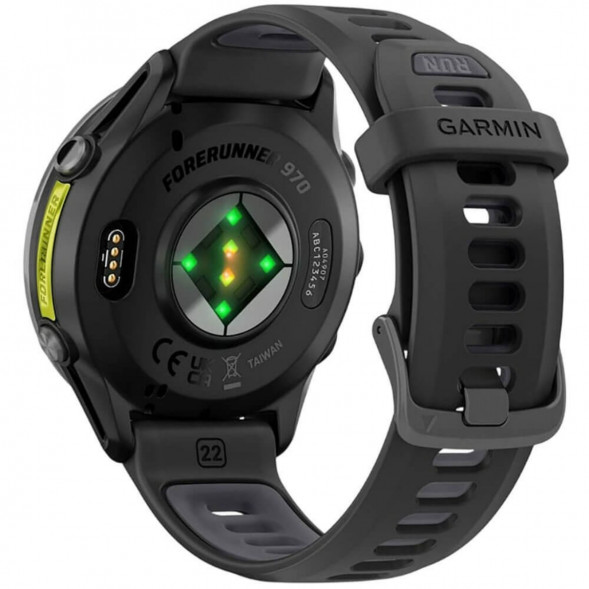 Умные часы Garmin Forerunner 970 Carbon Gray DLC Titanium ремешок Black/Translucent Whitestone 010-02969-10 в Новосибирске