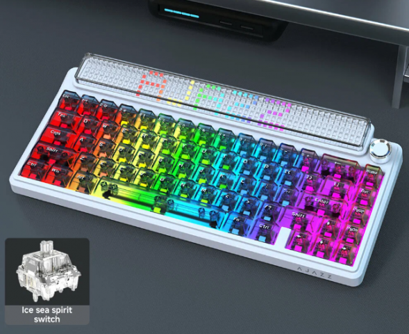 Беспроводная игровая механическая клавиатура Ajazz Pixel 68, 8K, Hot-Swap, RGB, с матричным LED экраном в Новосибирске