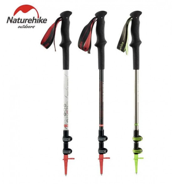 Треккинговая палка Naturehike 135 см, 1шт., серый/зеленый в Новосибирске