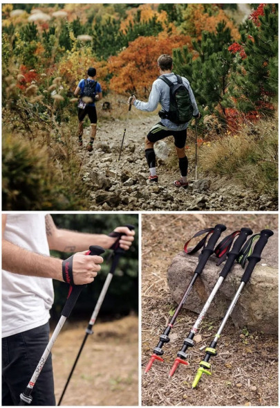 Треккинговая палка Naturehike 135 см, 1шт., серый/зеленый в Новосибирске