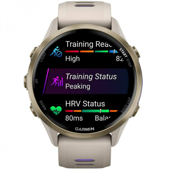 Умные часы Garmin Forerunner 970 Soft Gold Titanium/French Gray Translucent Indigo Band 010-02969-12 в Новосибирске