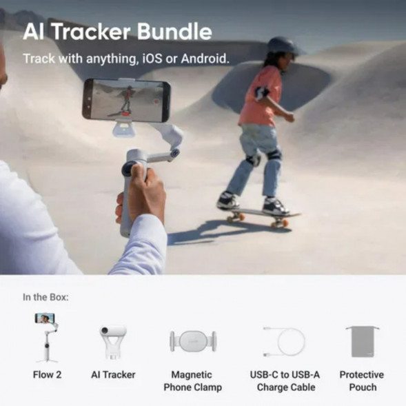 Стабилизатор Insta360 Flow 2 AI Tracker Bundle, Stone Gray в Новосибирске