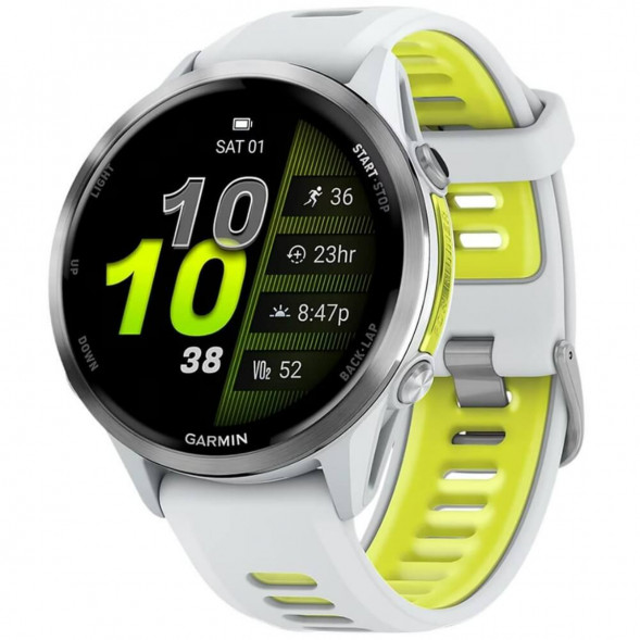 Умные часы Garmin Forerunner 970 Titanium Whitestone/Translucent Amp Yellow Band 010-02969-11 в Новосибирске