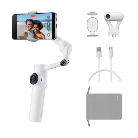 Стабилизатор Insta360 Flow 2 AI Tracker Bundle, Summit White в Новосибирске