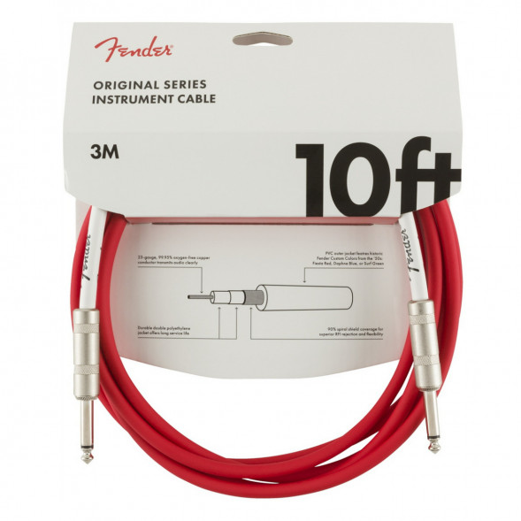 Инструментальный кабель Fender Original Series 10 Ft, 3 м, Jack 6.3, красный в Новосибирске