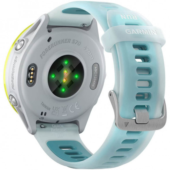 Умные часы Garmin Forerunner 570 47 мм Amp Yellow Aluminium/Translucent Whitestone/Turquoise 010-02971-01 в Новосибирске