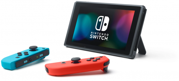 Игровая приставка Nintendo Switch rev.2 32 ГБ, красный/синий в Новосибирске