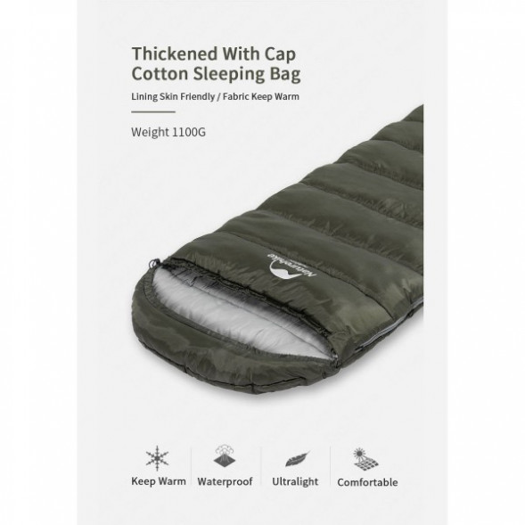 Спальный мешок Naturehike U350S (Левый), коричневый в Новосибирске