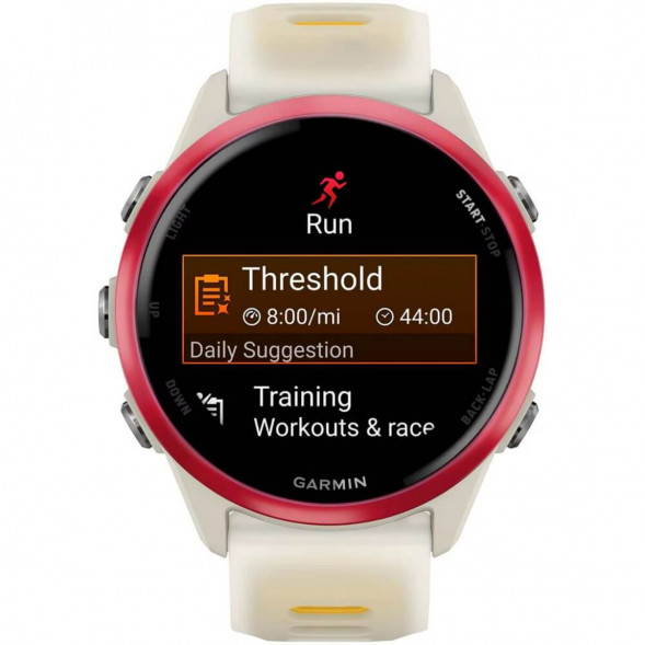 Умные часы Garmin Forerunner 570 42 мм Raspberry Aluminium/Translucent Bone/Mango 010-02970-02 в Новосибирске