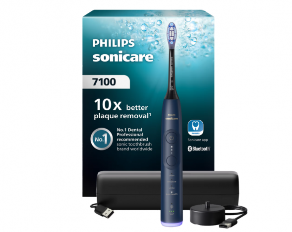 Электрическая зубная щетка Philips Sonicare Series 7100 HX7423/09 (темно-синяя) в Новосибирске