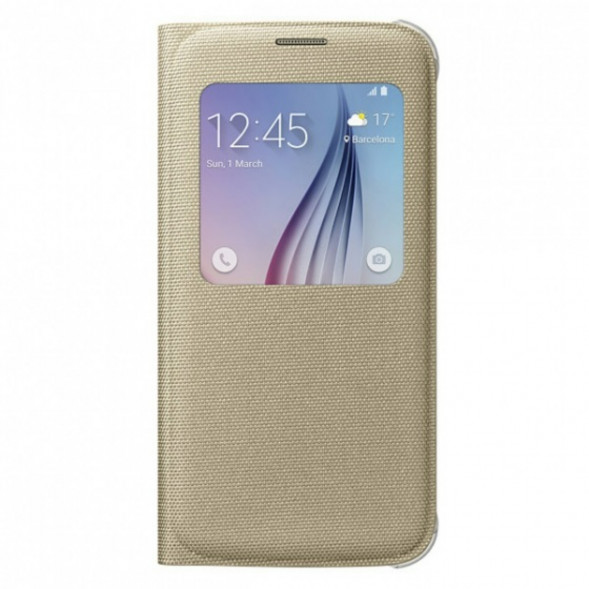 Чехол для Samsung Galaxy S6 S-View Cover (EF-CG920BFE), Gold в Новосибирске