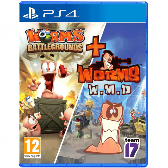 Игра Worms Battlegrounds + Worms W.M.D. Double Pack [PS4, английская версия + русские субтитры] в Новосибирске