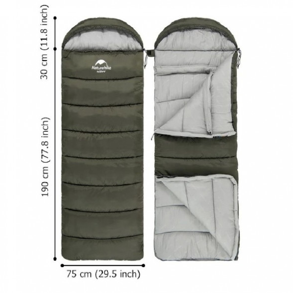 Спальный мешок Naturehike U250 (Левый), коричневый в Новосибирске