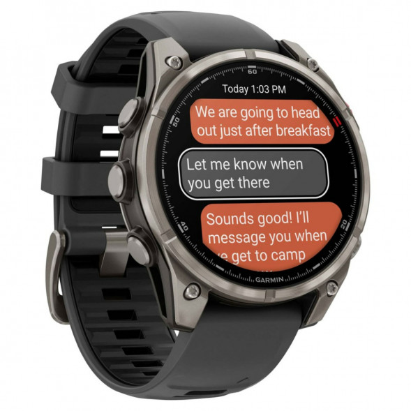 Умные часы Garmin Fenix 8 PRO, 51 мм, AMOLED, Sapphire, Titanium with Graphite/Black Silicone Band 010-03199-10 в Новосибирске
