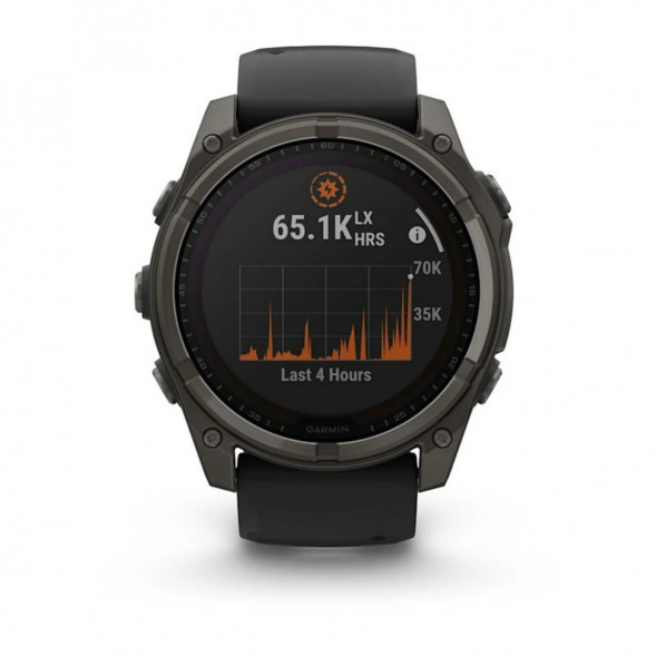 Умные часы Garmin Fenix 8, 51 мм, Solar, Sapphire Carbon Gray DLC Titanium with Black/Pebble Gray Silicone 010-02907-10 в Новосибирске
