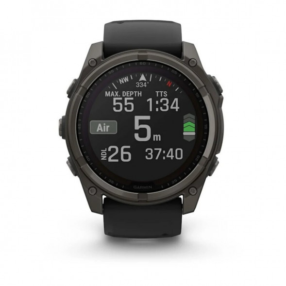 Умные часы Garmin Fenix 8, 51 мм, Solar, Sapphire Carbon Gray DLC Titanium with Black/Pebble Gray Silicone 010-02907-10 в Новосибирске