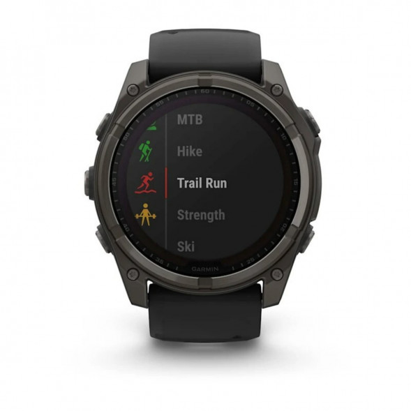 Умные часы Garmin Fenix 8, 51 мм, Solar, Sapphire Carbon Gray DLC Titanium with Black/Pebble Gray Silicone 010-02907-10 в Новосибирске
