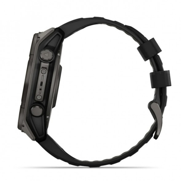 Умные часы Garmin Fenix 8, 51 мм, Solar, Sapphire Carbon Gray DLC Titanium with Black/Pebble Gray Silicone 010-02907-10 в Новосибирске