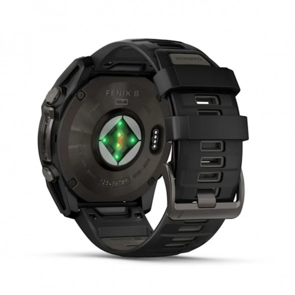 Умные часы Garmin Fenix 8, 51 мм, Solar, Sapphire Carbon Gray DLC Titanium with Black/Pebble Gray Silicone 010-02907-10 в Новосибирске