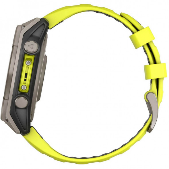 Умные часы Garmin Fenix 8, 51 мм, Solar, Sapphire Titanium with AMP Yellow/Graphite Silicone Band 010-02907-20 в Новосибирске