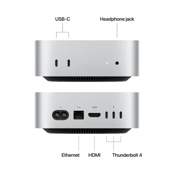 Компьютер Apple Mac mini M4 2024 (MU9D3) (10 Core GPU, 16ГБ, 256ГБ SSD, Apple, macOS), серебристый в Новосибирске
