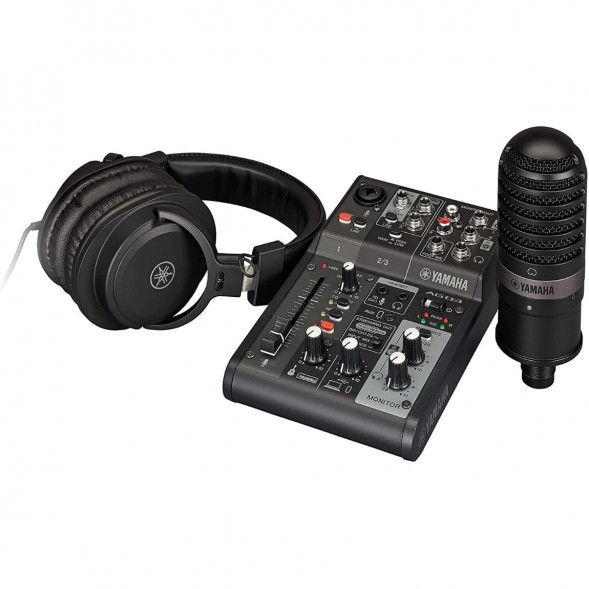 Микшер для стриминга Yamaha AG03MK2 LSPK Live Stream Black с аксессуарами в Новосибирске