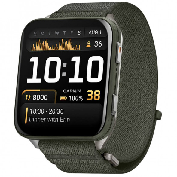 Умные часы Garmin Venu X1 Green с нейлоновым ремешком Moss ComfortFit 010-02980-03 в Новосибирске